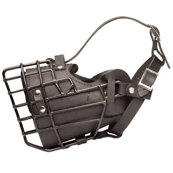 Leather Doberman Muzzle Padded Metal Basket